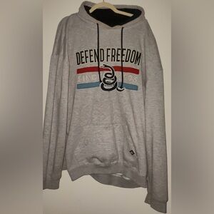 Gray 3X hoodie oversized Defend Freedom Hoodie